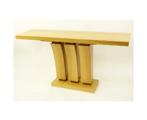 Modern Art Deco Style Satinwood Console Table. Measures 32-1/4" H x 60" W x 16" Depth. Provenance: Collection from 2100 South