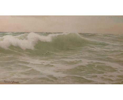 Ernest Stuart, framed and glazed watercolour seascape, signed