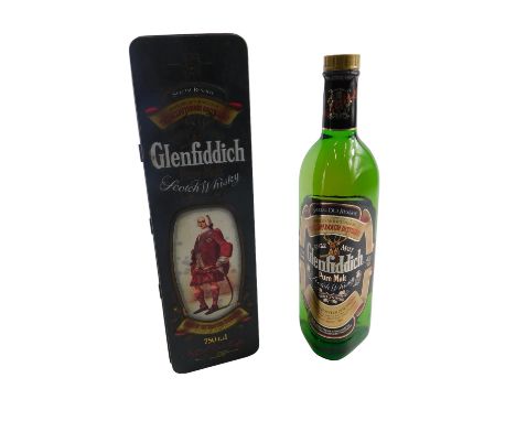 A bottle of Glenfiddich single malt Scotch whisky, 750ml, in original presentation tin.