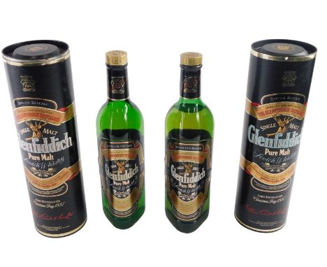 Two bottles of Glenfiddich single malt Scotch whisky, special reserve, 70cl, both with tube cases.