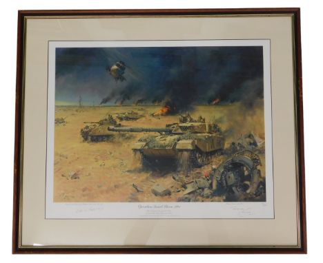After Terence Cuneo. Operation Desert Storm 1991, commemorative limited edition coloured print in aide of the Army Benevolent