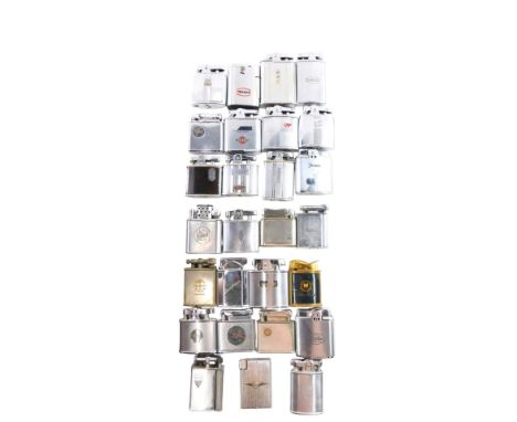 A quantity of advertising cigarette lighters, to include lighter brands such as Rollstar, Ronson, and Colibre, retailing for 