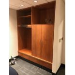 Red Wings Head Coaches Locker with Base & Shelving Unit - Babcock, Blashill, 76 in. w x 96 in. h x