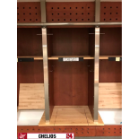 Player Locker "Chris Chelios", 35 in. w x 96 in. h x 28 in. deep ; Located in: Locker Room ***Note