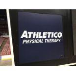 SCOREBOARD SECTION- SIGN "ATHLETICO PHYSICAL THERAPY", 53 in. w x 53 in. h ; Located in: SCOREBOARD