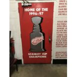 Players Door to Olympia Club "Home of 1996-1997 Stanley Cup Champions", 40 in. w x 79 in. h ;