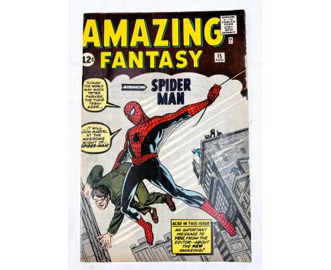 Marvel Comics - 'Amazing Fantasy' #15 (1962), first appearance of 'Spider-Man', interior art by Steve Ditko and story by Stan