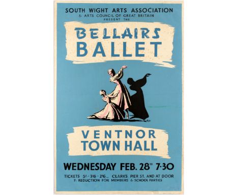 Original vintage advertising poster: South Wight Arts Association & Council of Great Britain Present - The Bellairs Ballet Ve