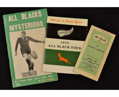 New Zealand to South Africa Rugby Tour Selection from 1960 and 1970 (3): Small itinerary, marks and pin holes, neatly marked 