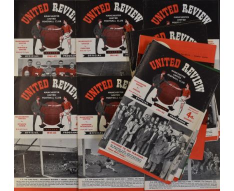 1961/62 Manchester United complete season league &amp; cup Football programmes including no. 18 Arsenal (FAC-postponed), no. 