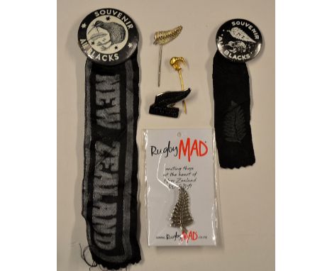 New Zealand Rugby Badge Collection (6): Across the years - a white metal silver fern stick pin badge, likely early-mid 20th c