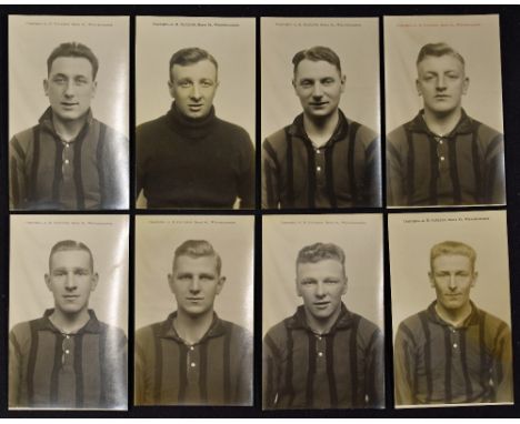 Wolves b&amp;w player portrait postcards 1920's issued by Paultons of Wolverhampton. All different. Good. (9)