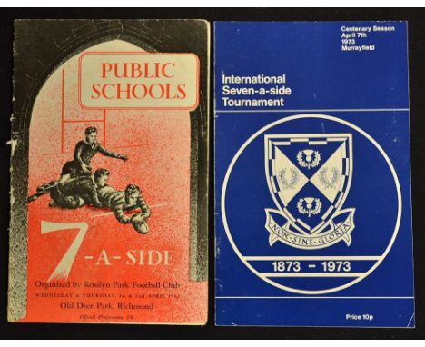 Sevens Progs: 1953 Rosslyn Park Schools &amp; Scotland Centenary 1973 (2): Attractively covered and in scale like an internat