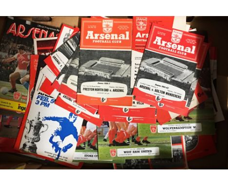 Collection of Arsenal home programmes from 1957 onwards including 1960/61 Spurs, more covering 1960's, 1970's, 1980's with cu