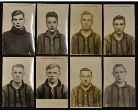 Wolves b&amp;w player portrait postcards 1920's issued by Paultons of Wolverhampton. All different. Good. (9)