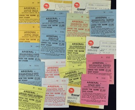 1976/1977 Arsenal home match tickets to include Aston Villa, Coventry (FAC), Everton, Ipswich Town, Leicester City, Mancheste