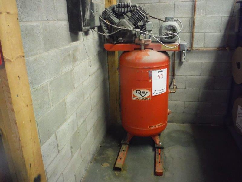 "DEVILBISS" VERTICAL AIR COMPRESSOR 5 H.P.