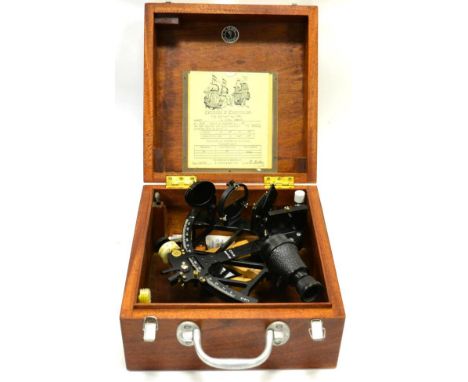 C Plath (Hamburg) Sextant no.21871, black finish, with Certificate of Examination dated 1993 (cased)