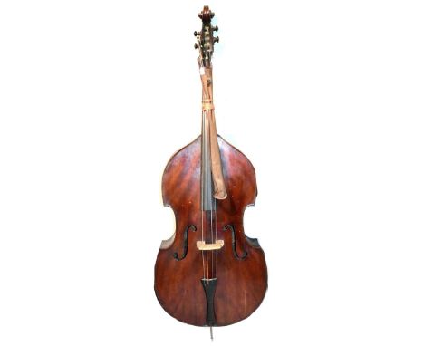 Double Bass appears to be a three string converted to a four string with 43.25'' back (excluding button), 41.5'' playing leng