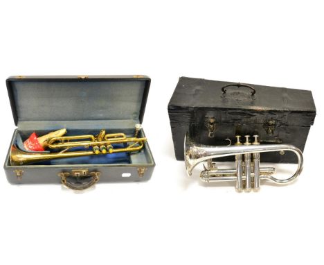 Besson & Co 'Prototype' Soprano Eb Cornet  together with Boosey & Hawkes Regent trumpet  (both cased) (2)