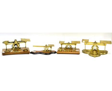 Postal Scales (i) S Mordan & Co. with concentric rings in pan for weights, engraved 'Book Post' and base with plaque 'Any Let