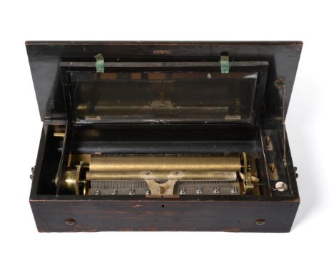 Paillard Vaucher Fils Cylinder Music Box  13'' cylinder lever wind, probably playing six aires, with Stop/Start and Change/Re