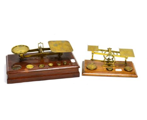 Postal Scales (i) Inland Letter Post , India & Colonies with three flat weights stamped 'GPO' and 'VR' (ii) Rates of Postage 