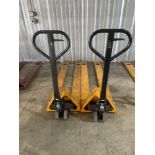 Lot of 2: Uline H-2640 Long Narrow Fork Pallet truck, 3,300 Lbs Max Limit