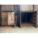 Lot of 2: 20’ Containers Walk in Blast Booths with Empire Dust Collector and Pressure Pot