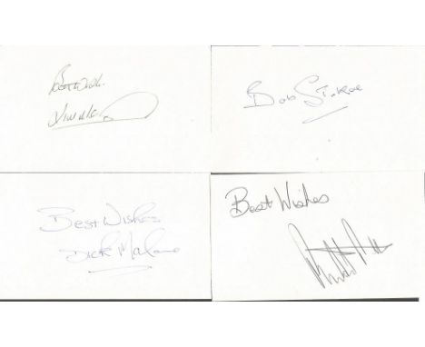 Sunderland 1973 Fa Cup Winners 8 Signed Cards Ron Guthrie, Billy Hughes, Bobby Kerr, Dick Malone, Jim Montgomery, Ritchie Pit