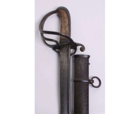 Unusual 19th Century Military Sword, German made probably for the British army, pipe back blade 33" with maker's stamp and Br