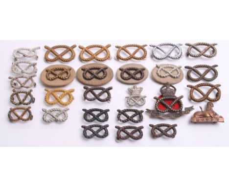 Selection of South Staffordshire Regiment Collar Badges, including gilt officers example with two lug fittings on the reverse
