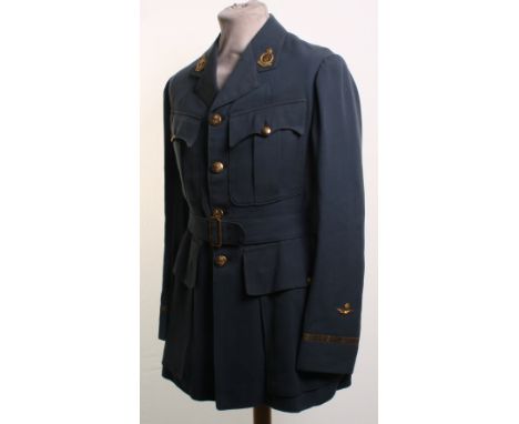 Scarce Royal Air Force Medical Officers Tunic circa 1920's, being the early light blue cloth with gilt metal medical officers