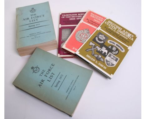 Two Air Force Lists for Spring 1971 and Spring 1973. Accompanied by Campaign Medals of the British Army 1815-1972 by Gould, B