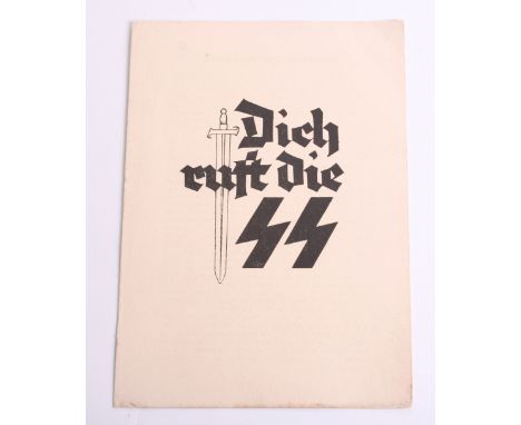 Waffen SS Dutch Recruitment Leaflet printed with SS runes etc. Very good condition. 