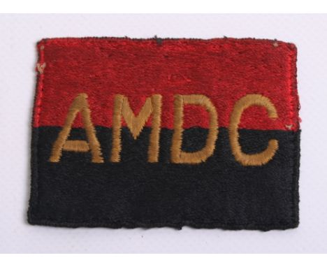 Very Rare Post WW2 Army Mechanised Demonstration Column Cloth Formation Sign being a divided rectangle, one half red the othe