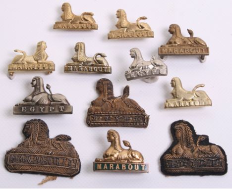 Selection of Early 54th Foot Collar Badges including two bullion examples showing Sphinx above Egypt worn 1855-56, bullion ex