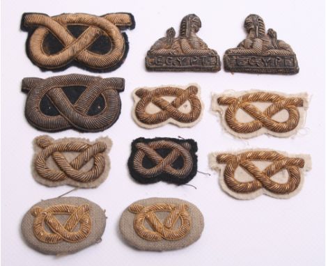 Selection of Victorian Bullion South Staffordshire Regiment Officers Collar Badges, including circa 1880 bullion embroidered 