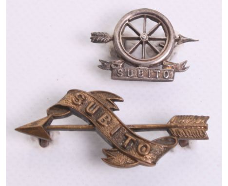 Hallmarked Silver Motor Volunteer Corps Badge, with two hallmarked silver lugs on the reverse. Badge is hallmarked for Birmin