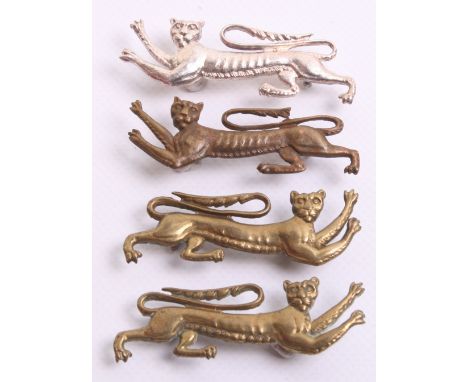 Royal Guernsey Militia (Light Infantry) Collar Badges being the post 1904 types, an example in silver plate with two lug fitt