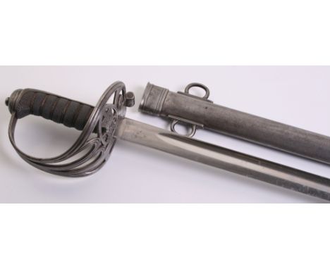 Victorian 1889 Infantry Staff Sergeants Sword with unusual all steel hilt, having VR cipher to the centre of the guard. Fish 