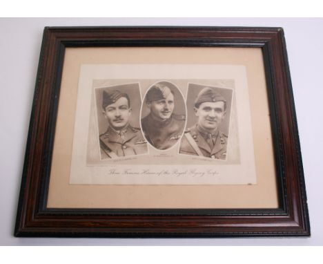 Selection of Framed Pictures and Prints including three famous heroes of the Royal Flying Corps print, photograph of the band