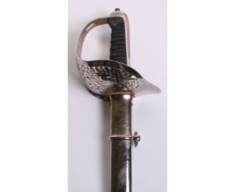 Elizabeth II 1897 Pattern Royal Engineers Officer's Sword, Blade 32.5" by Wilkinson No.74021 for 1954, etched with royal arms