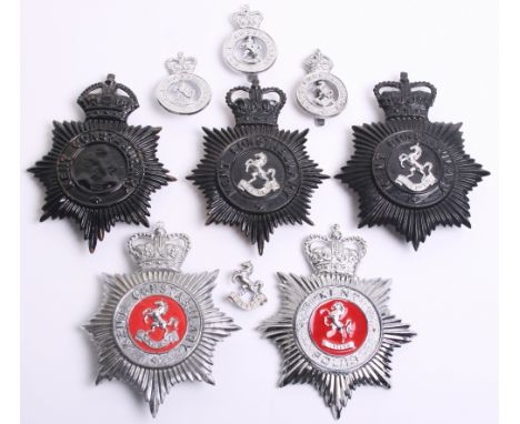 Quantity of Kent Obsolete Constabulary Badges, Kings crown black star, Queens crown black star (large) Queens crown black sta