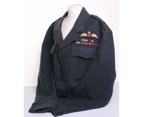 Royal Air Force Battle Dress Blouse of Wing Commander D W Reid DFC, the battle dress is a 1946 dated war service dress exampl