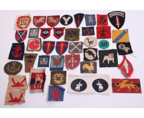 Selection of British Cloth Formation Signs including Marine Anti-Aircraft Artillery silk woven, 8th Armoured division, 23rd A