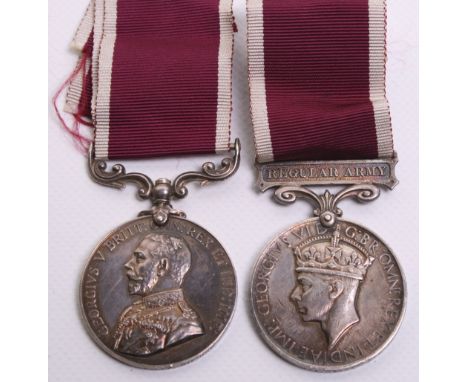 George V Army Long Service Good Conduct Medal awarded to “3281 PTE H HEALEY RIF:BDE", accompanied by a George VI Army Long Se