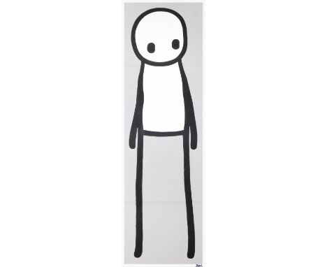 Stik (British 1979-), ‘Standing Figure (Grey)’, 2018, offset lithograph in colours on wove paper, signed in black pen; sheet: