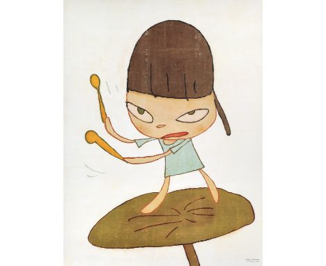 Yoshitomo Nara (Japanese 1959-), 'Marching On A Butterbur Leaf', 2019, offset lithograph in colours on archival paper, from a