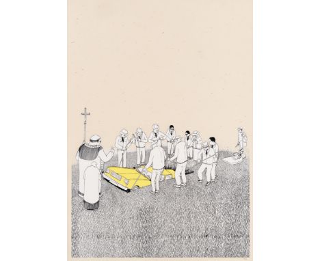 BLU (Italian), 'Funeral', 2007, screenprint in colours on 200gsm recycled straw buff paper, signed and numbered from an editi